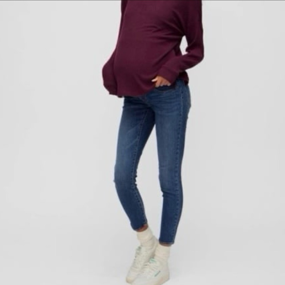 SUSTAINABLE SECRET FIT BELLY SKINNY LEG MATERNITY JEANS - DARK WASH / XL